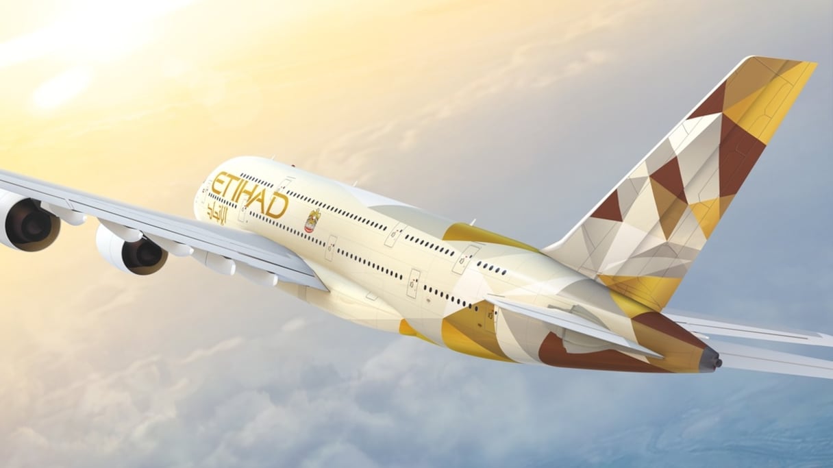 Un avion de la compagnie Etihad Airways des Emirats arabes unis.
