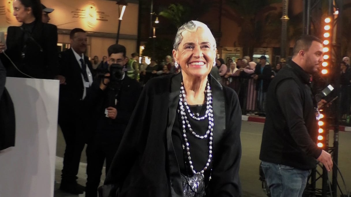 Farida Belyazid, au Festival international du film de Marrakech, le jour de son hommage pour l'ensemble de sa carrière, mercredi 16 novembre 2022.
