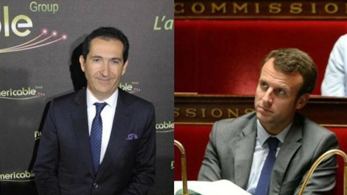 Patrick Drahi et Emmanuel Macron. 
