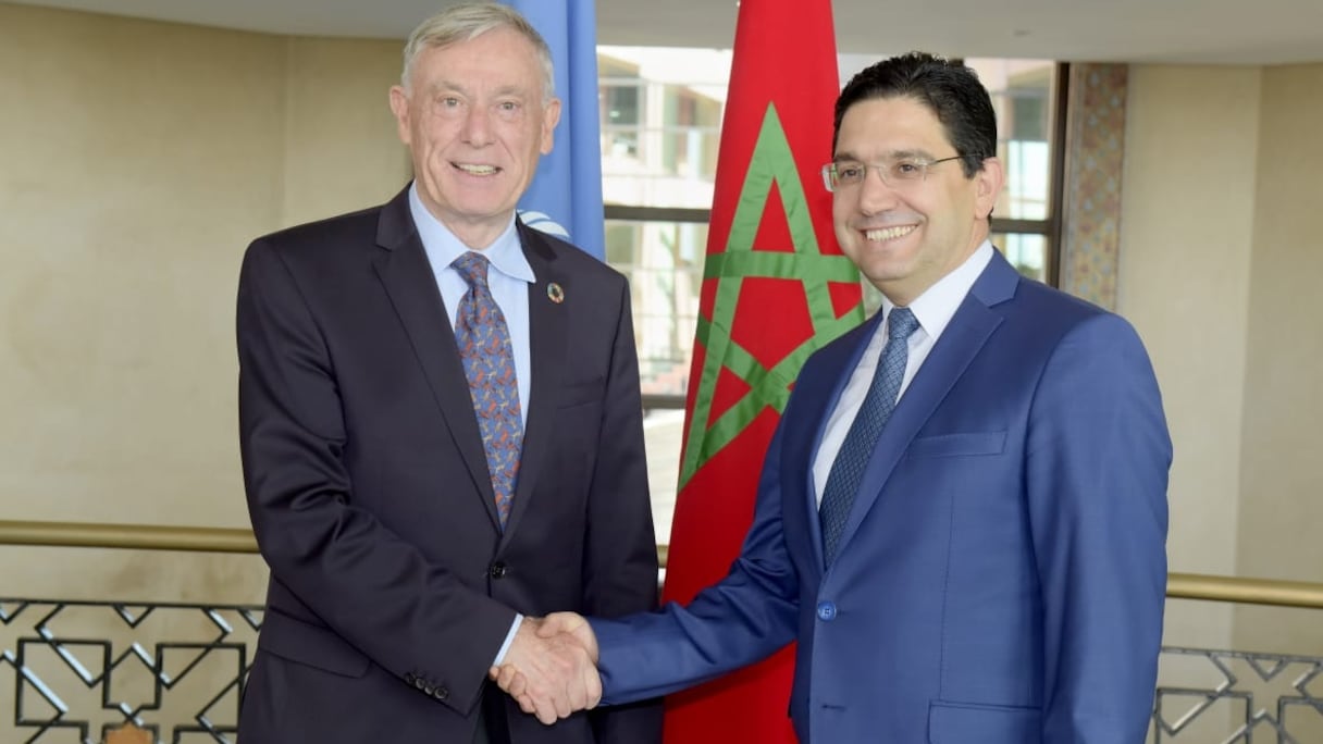 Horst Köhler et Nasser Bourita, mercredi 27 juin à Rabat.
