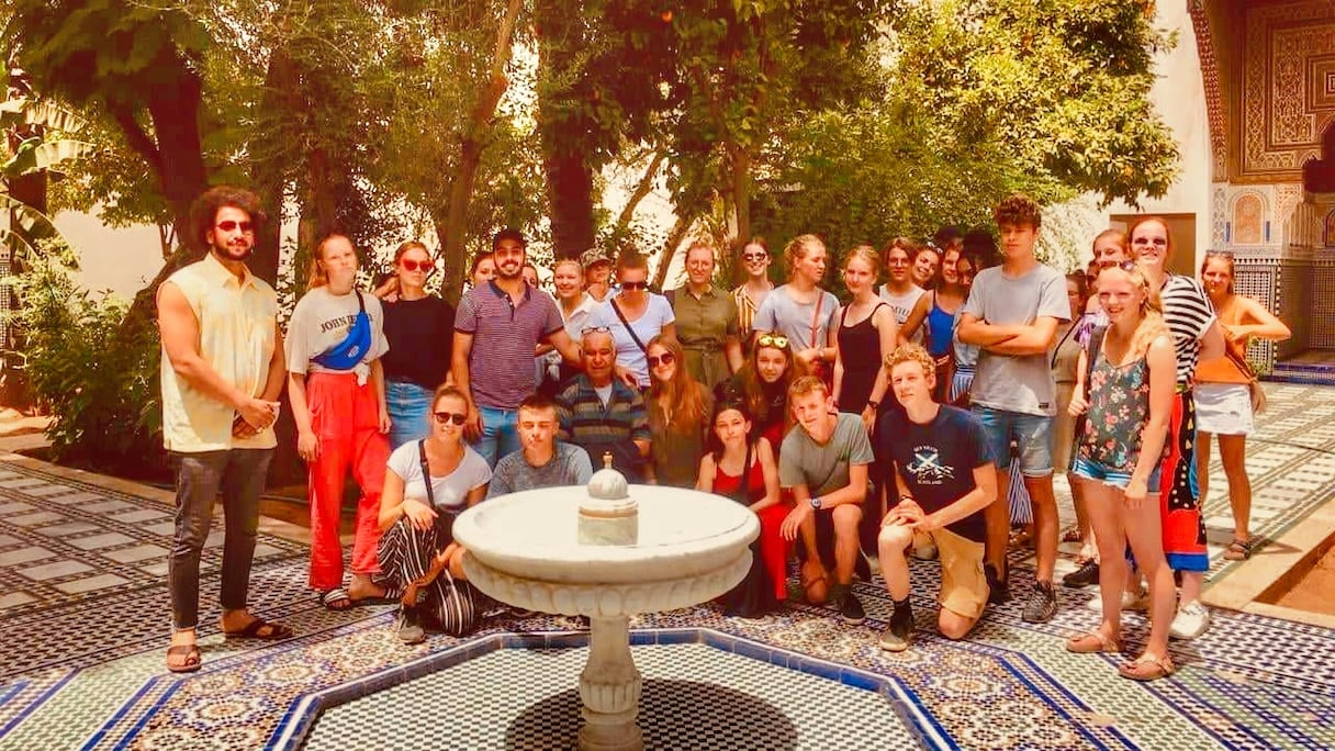 Les jeunes bénévoles Belges au Palais Bahia de Marrakech
