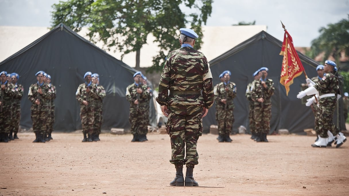 Casques bleus marocains en république centrafricaine.
