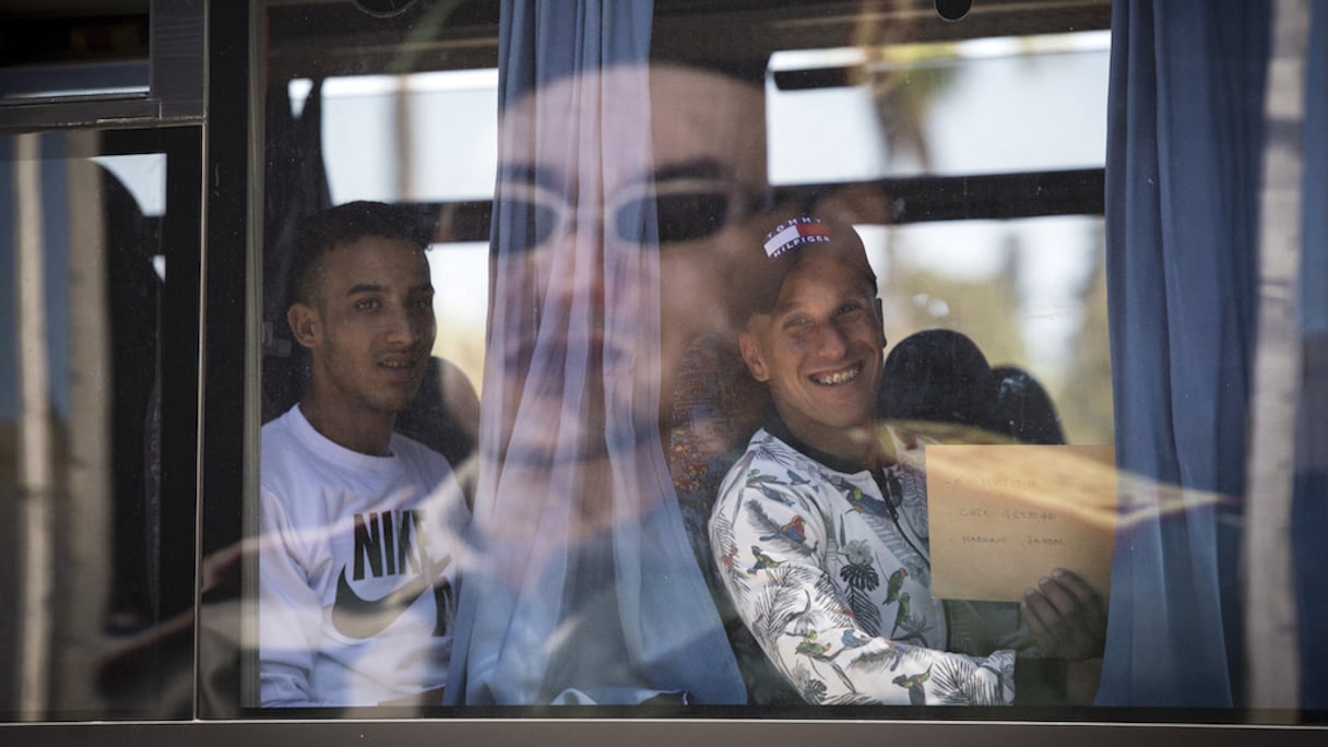 Des appelés au service militaire, qui font partie du 36e contingent, photographiés ici dans la base aérienne de Kénitra, en août 2019.
