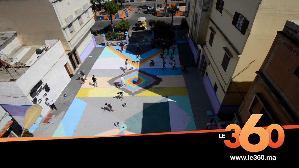 La fresque réalisée par des jeunes du quartier Sbata, à Casablanca, pendant le confinement. 
