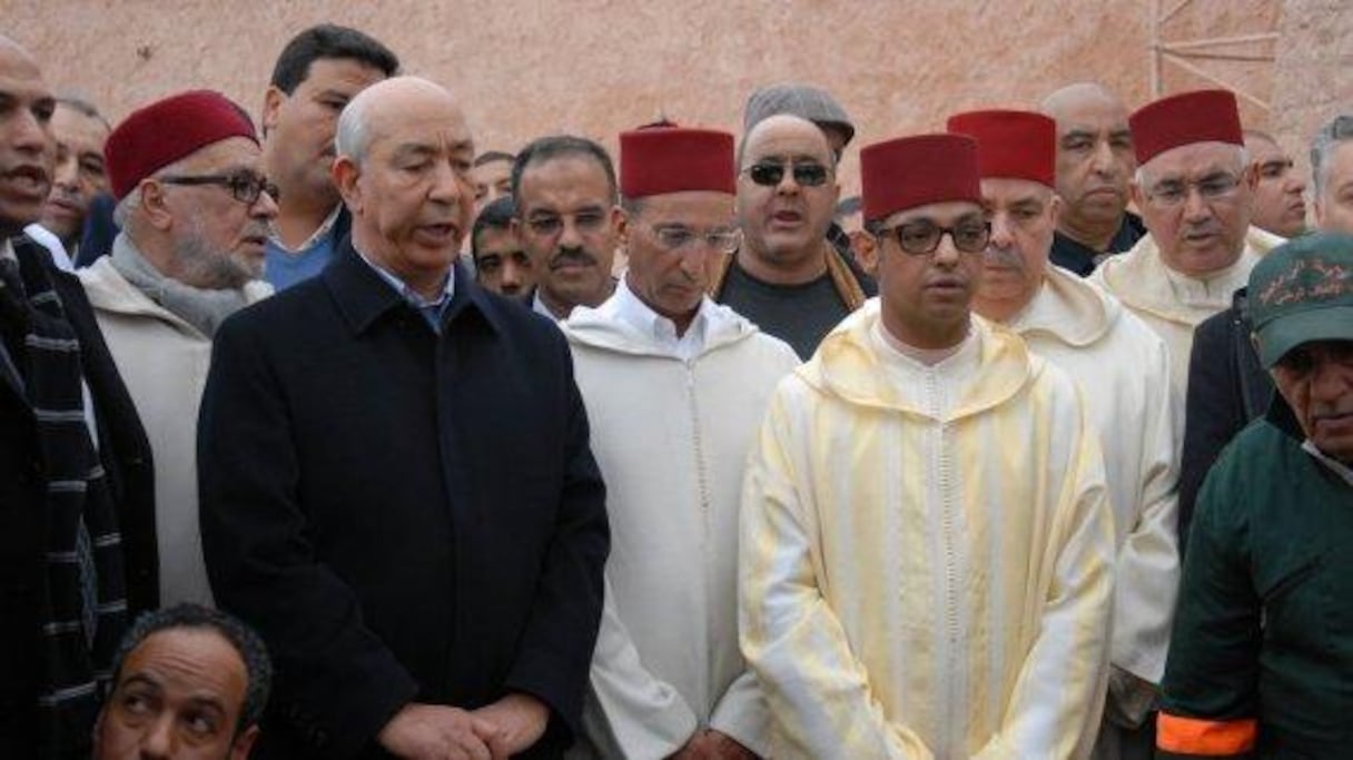 Cherif Sidi Mohamed Alaoui, cousin et chambellan de Mohammed VI lors de l’enterrement de Hassan Amrani, ancien wali de Rabat, en janvier dernier.
