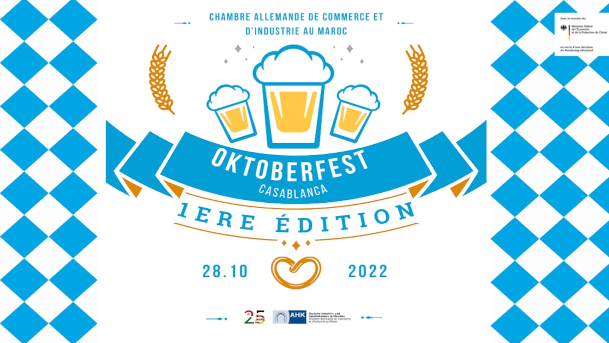 L'affiche de l'Oktoberfest organisé par la Chambre allemande de commerce et d'industrie au Maroc
