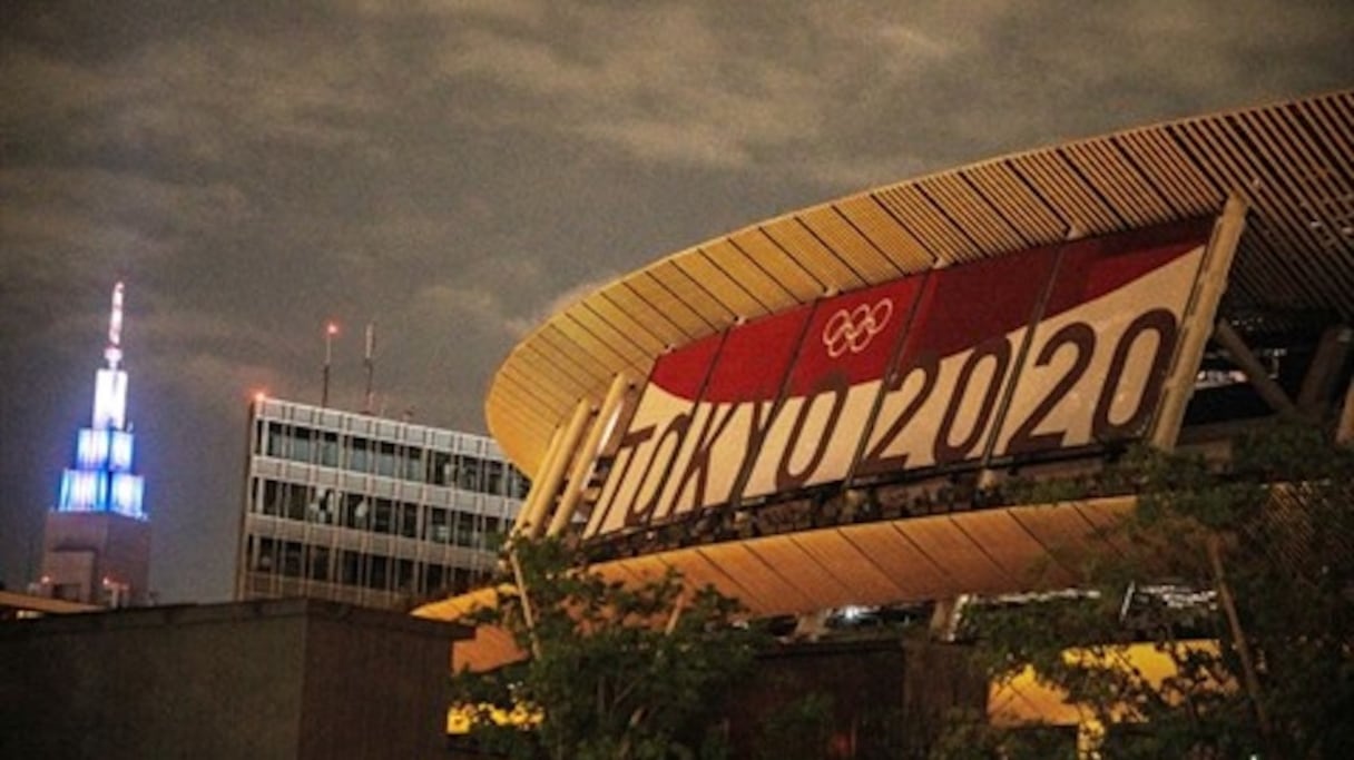 Le stade national, principal lieu d'accueil des Jeux olympiques et paralympiques de Tokyo 2020, photographié le 22 juin 2021 dans la capitale nippone.
