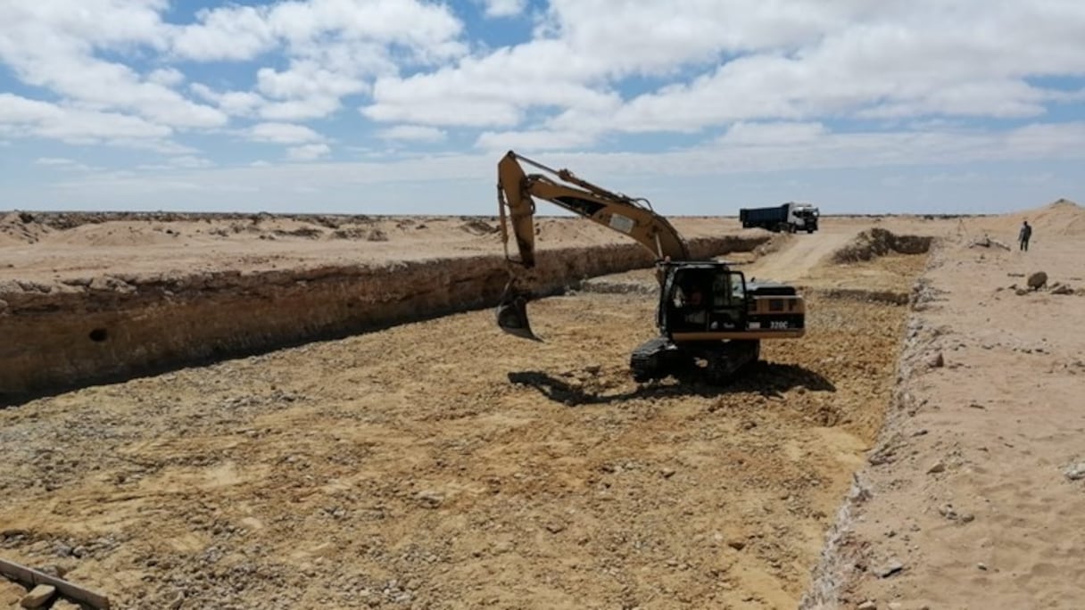 Chantier de la nouvelle station d'épuration de la ville de Tarfaya
