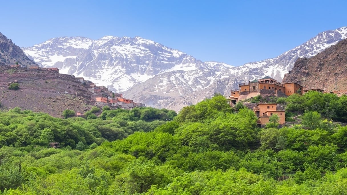 Le village d'Imlil, province d'El Haouz, dans le Haut Atlas. 
