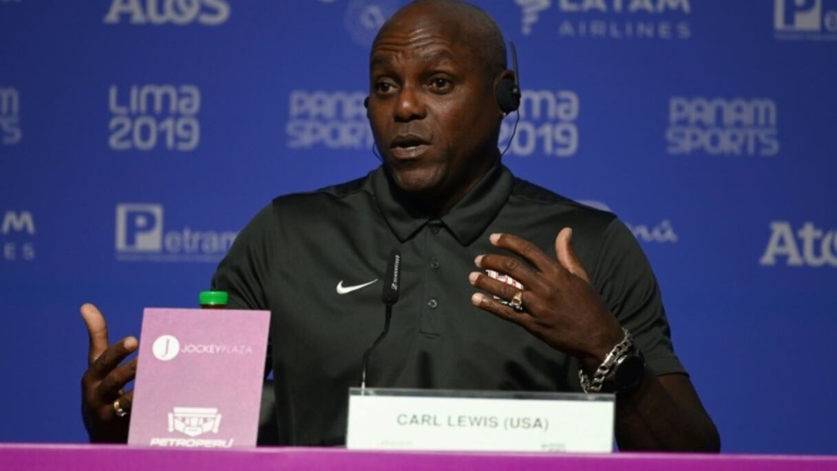 La légende de l'athlétisme Carl Lewis, le 5 août 2019 à Lima
