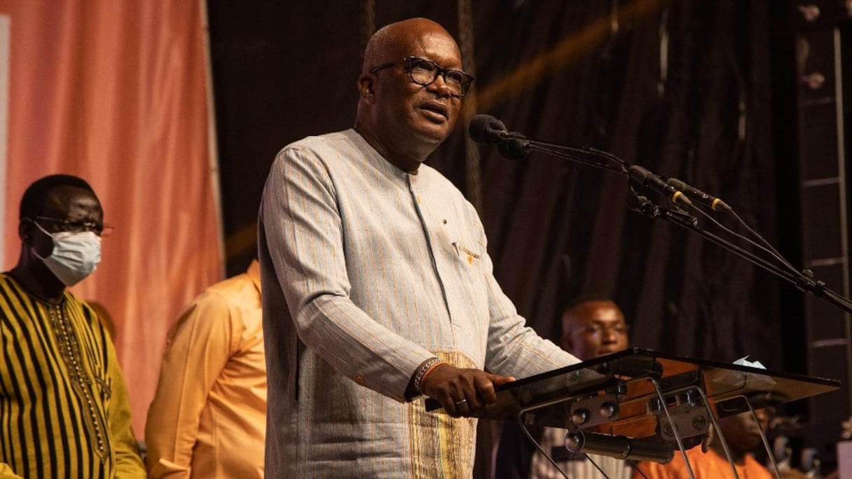 Allocution du président Roch Marc Christian Kaboré à Ouagadougou, le 26 novembre 2020, à la suite de la réélection à la tête du Burkina Faso. 
