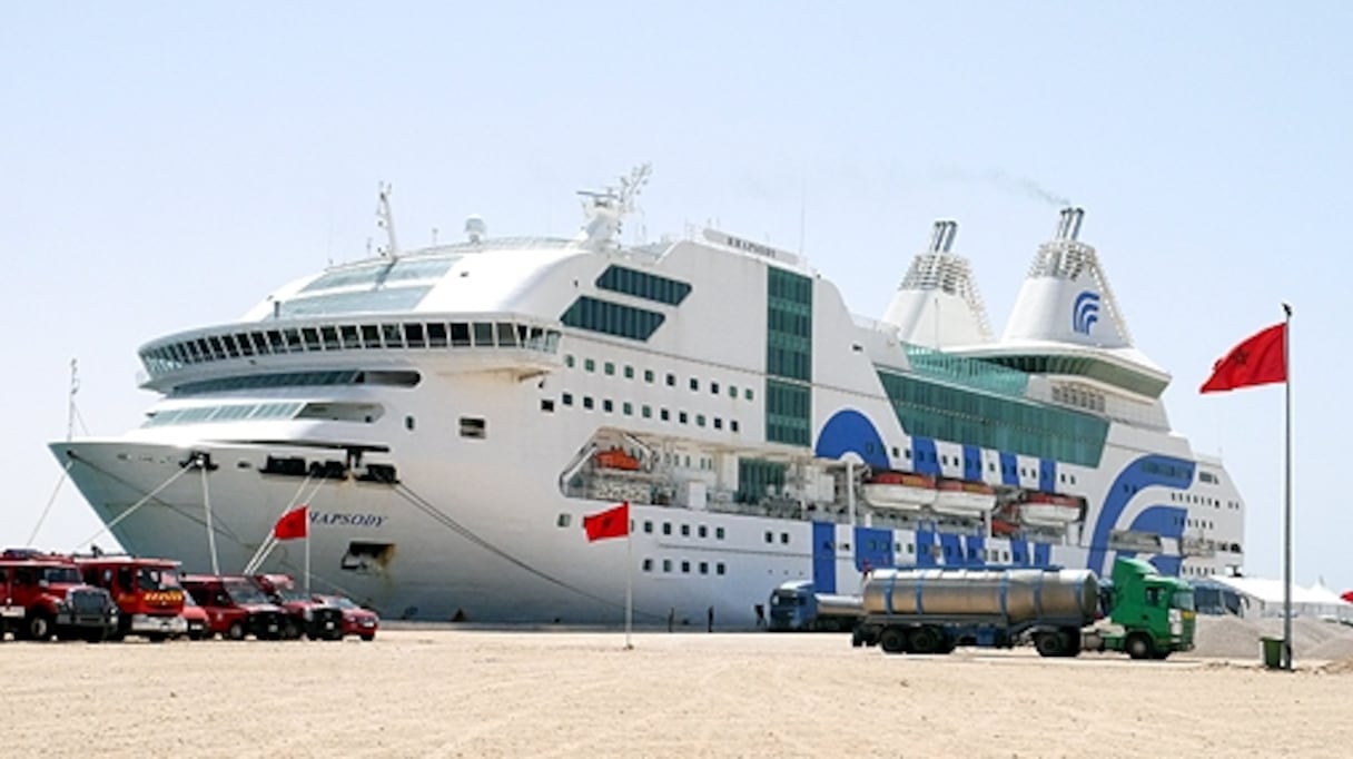 Le bateau de croisière GNV Rhapsody.
