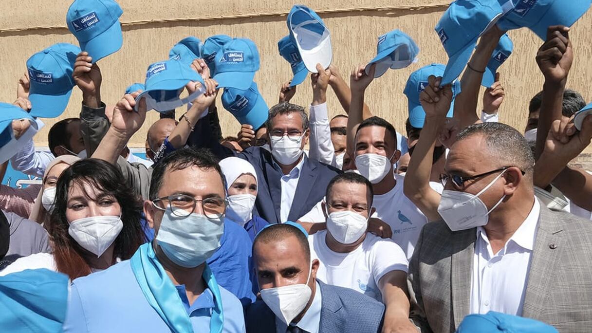 Aziz Akhannouch, en campagne électorale, le samedi 28 août, à Guelmim.
