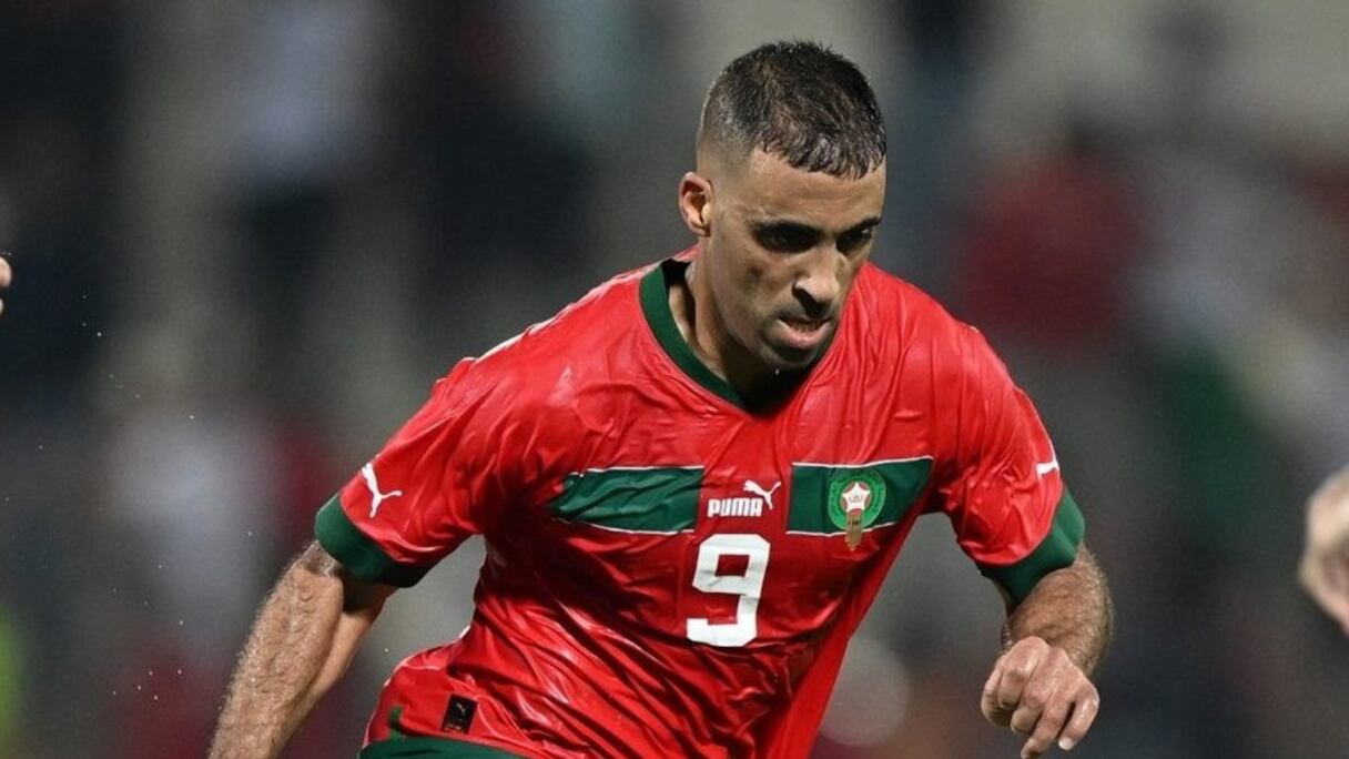 Abderrazak Hamdallah, attaquant des Lions de l'Atlas.
