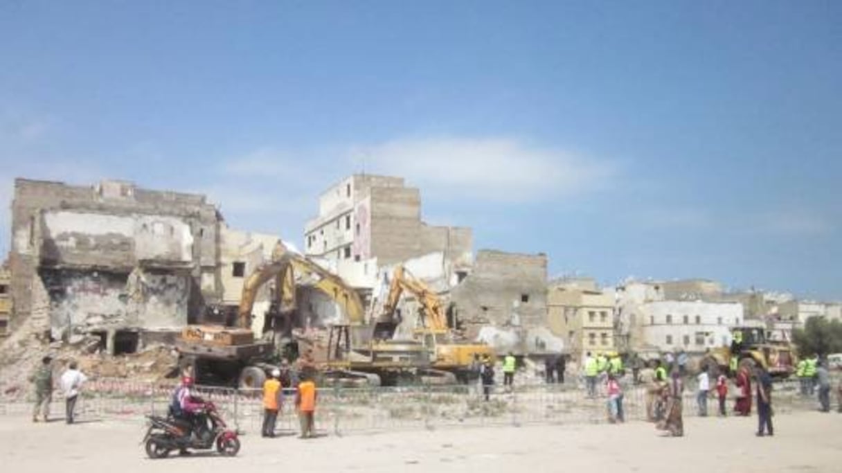 Opération de démolition, lundi 19 mai, de 21 constructions au quartier Lahssass à Casablanca, situé dans le périmètre d'intervention de la Sonadac.
