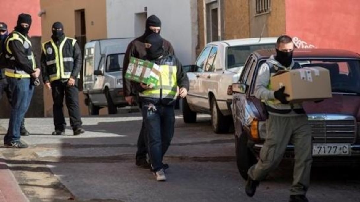 Lors d'une opération de démantèlement d'une cellule terroriste à Sebta en 2015.
