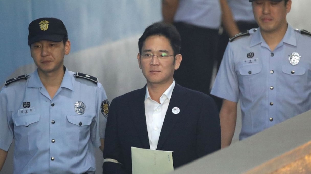 L'héritier de Samsung Lee Jae-yong arrive au tribunal de Séoul le 25 août 2017.
