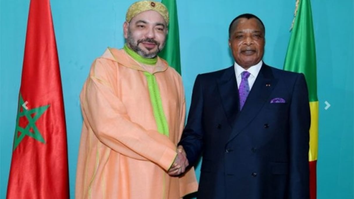 Le roi Mohammed VI et le président du Congo Denis Sassou N’Guesso.
