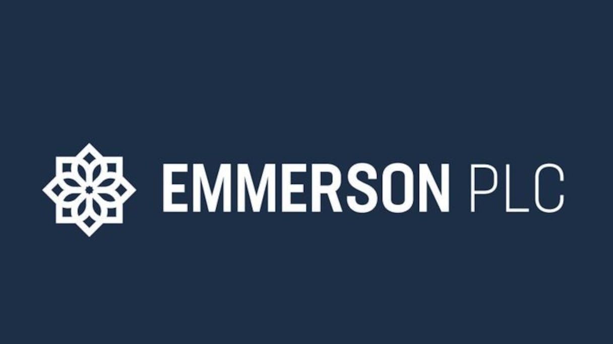 Logo de la firme britannique Emmerson PLC.
