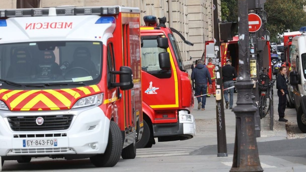 Arrivée des secours sur place. 
