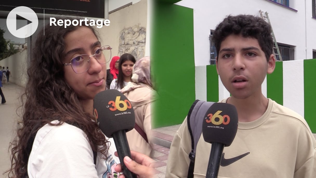 Premières impressions au lycée Chawki à Casablanca, après les premières épreuves du baccalauréat général, lundi 20 juin 2022.
