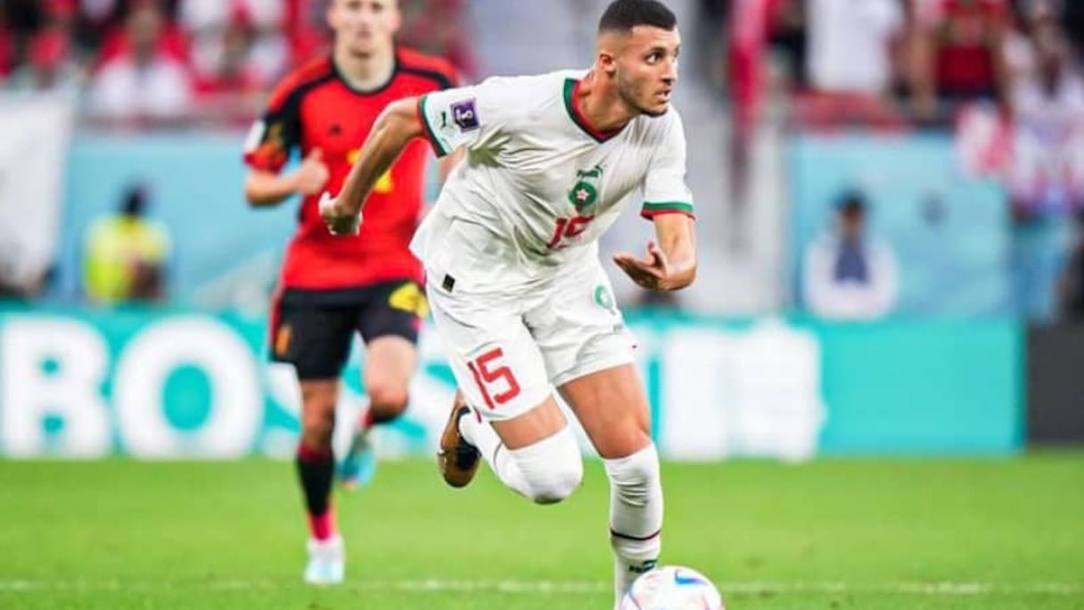 Selim Amallah avec les Lions de l'Atlas au Mondial 2022.
