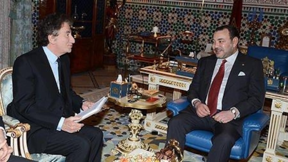 Jack Lang, président de l'Institut du monde arabe (IMA), reçu en audience par le roi Mohammed VI.
