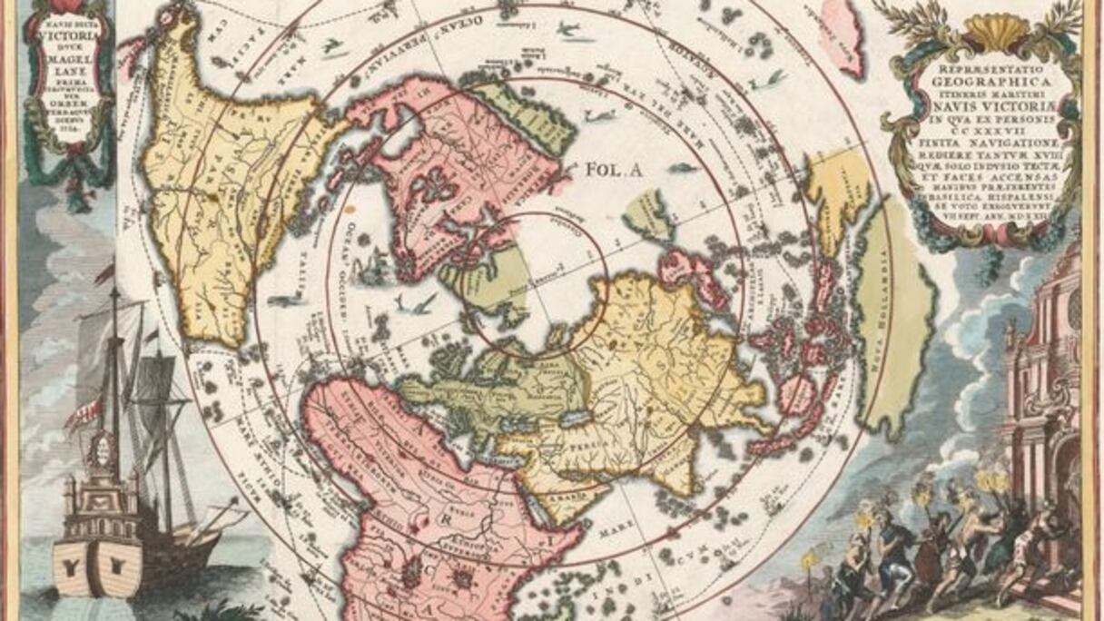 Un planisphère, au temps de Fernand Magellan. 
