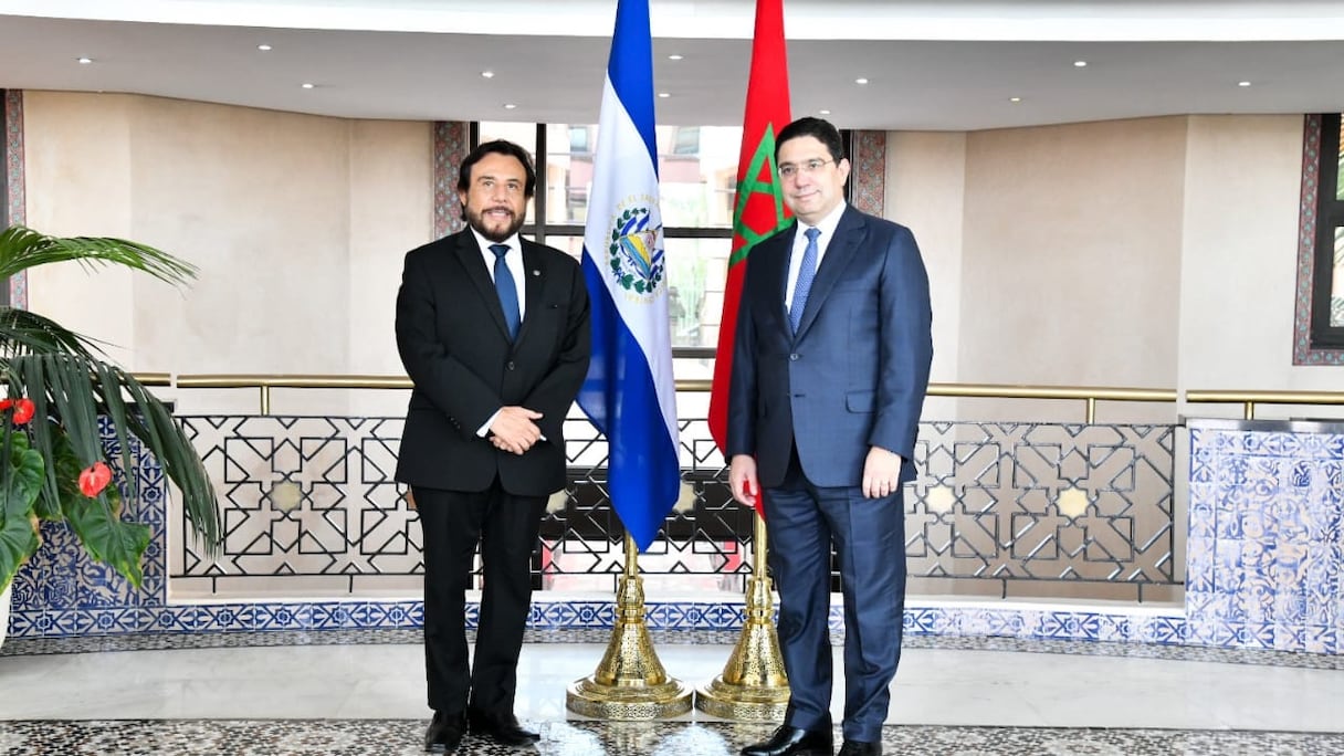 Nasser Bourita recevant le vice-président de la République du El Salvador, Félix Ulloa, lundi 14 novembre 2022, à Rabat.
