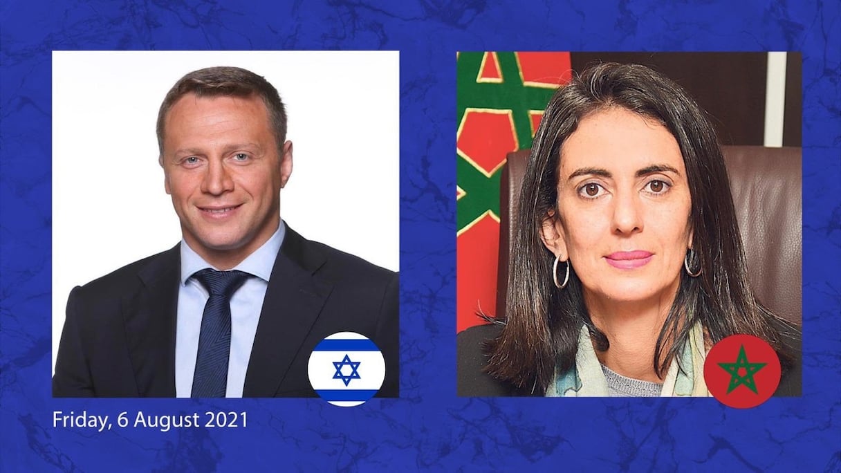 Nadia Fettah Alaoui, ministre du Tourisme, et son homologue israélien, Yoel Razvozov.
