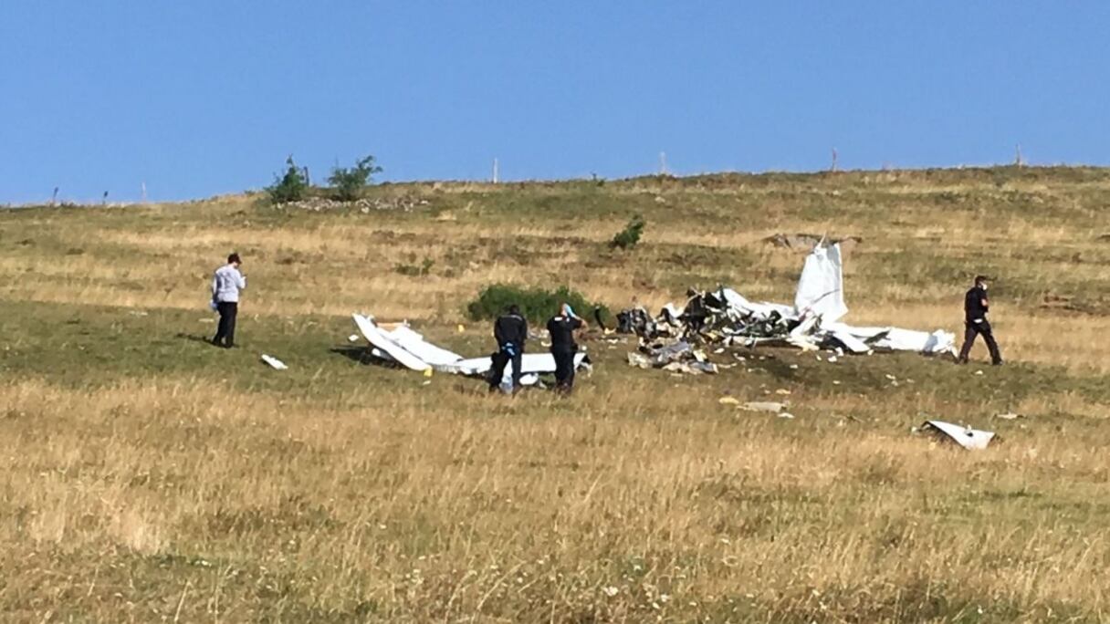 Les débris d'un avion, après un crash aérien.