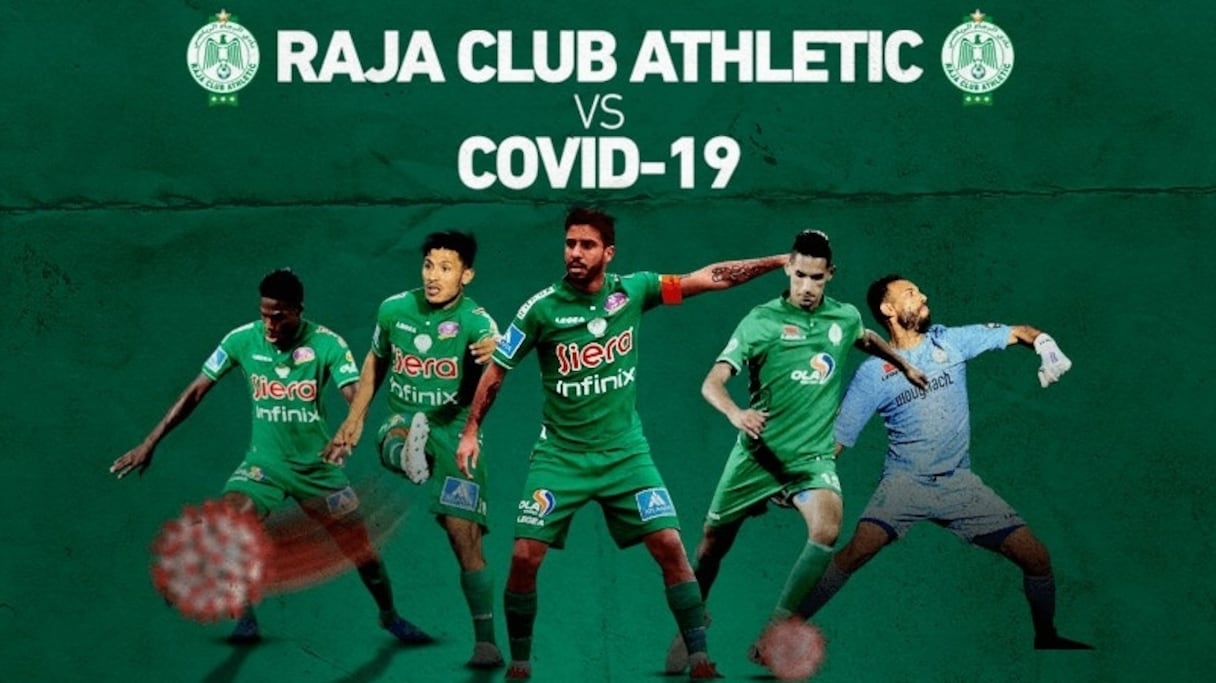 Affiche du match virtuel Raja vs Covid-19
