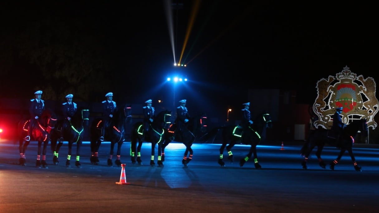 Lors des célébrations, jeudi soir, du 63ème anniversaire de la DGSN à l'Institut Royal de police de Kénitra.
