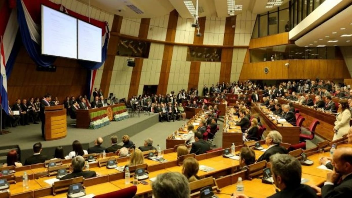 L'hémicycle du parlement paraguayen, à Asuncion. 
