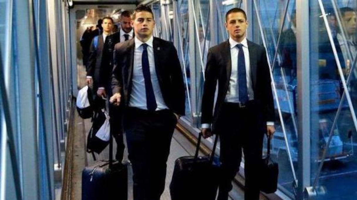 Les Madrilènes sont arrivés ce dimanche à l'aéroport de Rabat, James Rodriguez et Chicharito Hernandez en tête. 
