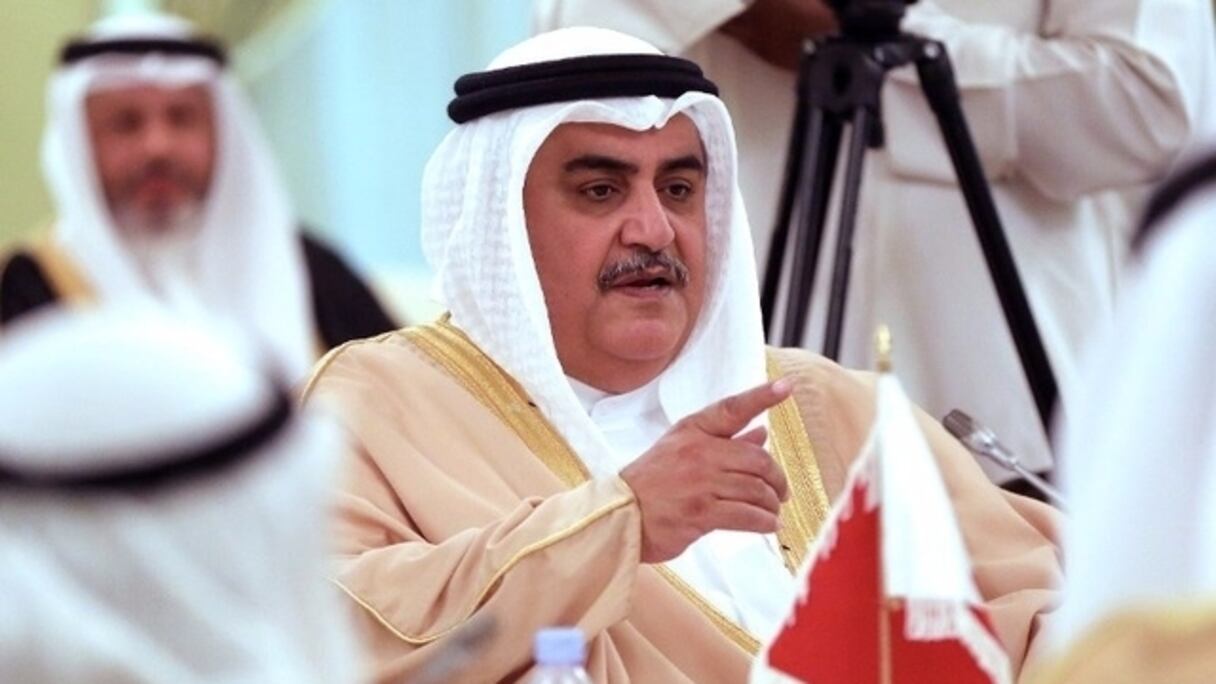 Le cheikh Khaled ben Ahmed Al-Khalifa, ministre bahreïni des Affaires étrangères.
