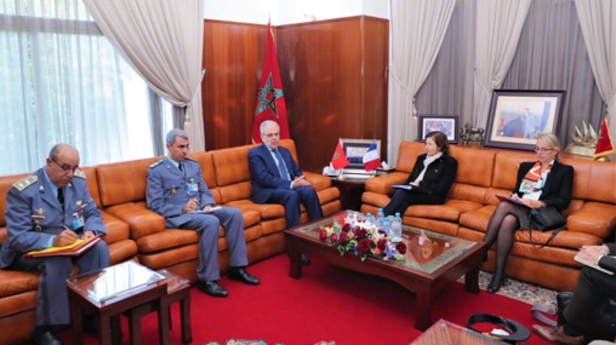 Abdeltif Loudiyi et Florence Parly, ce jeudi 6 février à Rabat.