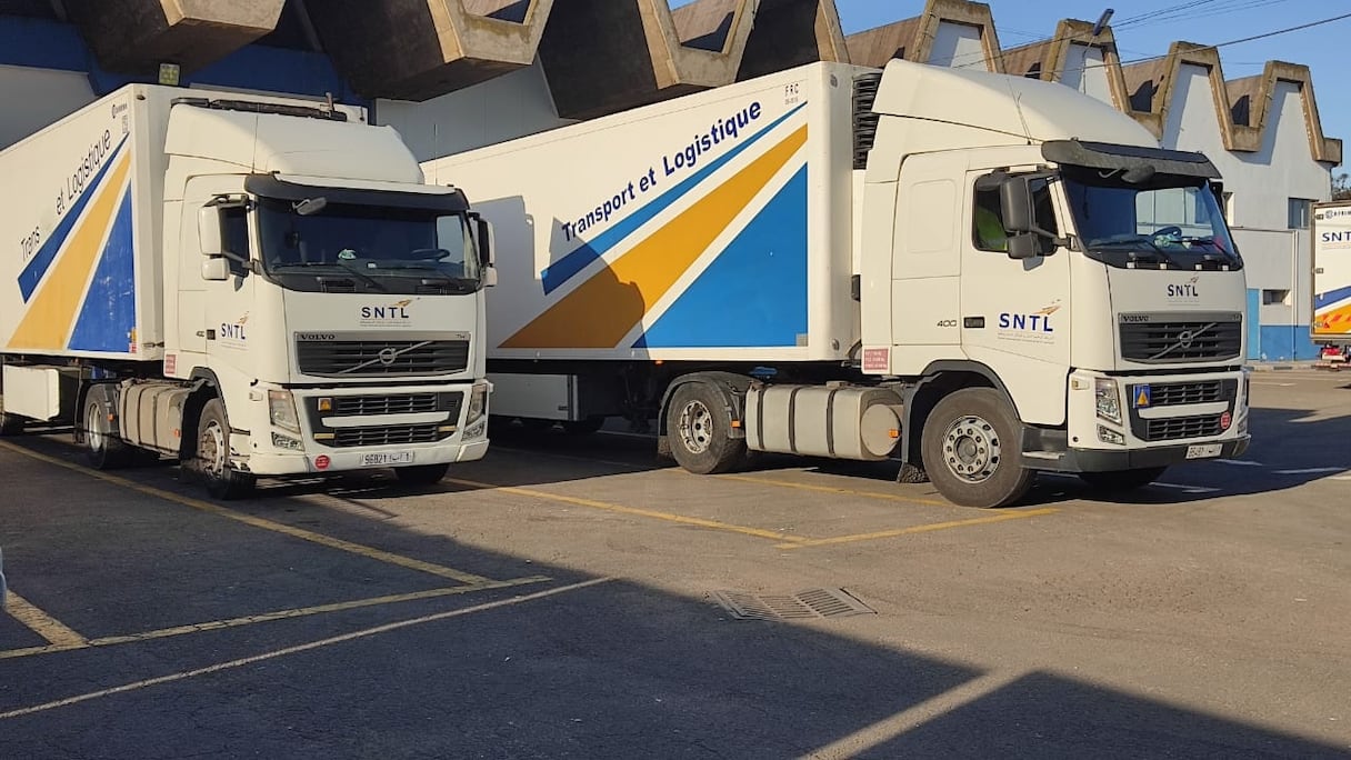 Des camions de la Société nationale des transports et de la logistique (SNTL).
