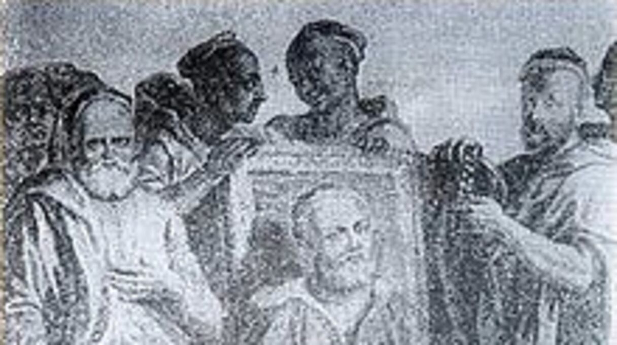 Abdallah Ben Aïcha, à Paris. (Détail d'une gravure anonyme de 1685). 
