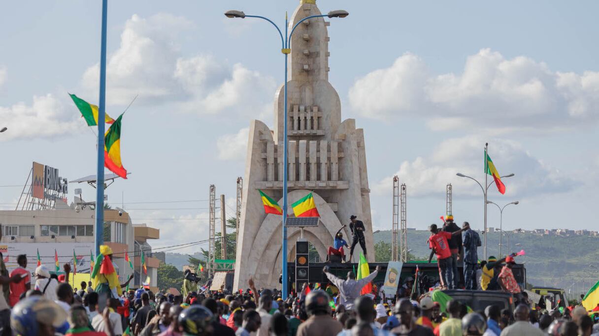 Des manifestants à Bamako, le 22 septembre 2022, lors de la fête de l'Indépendance.
