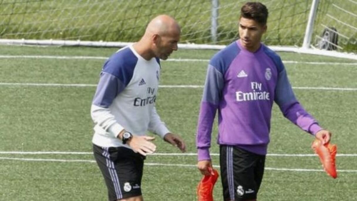 Achraf Hakimi et Zinedine Zidane.
