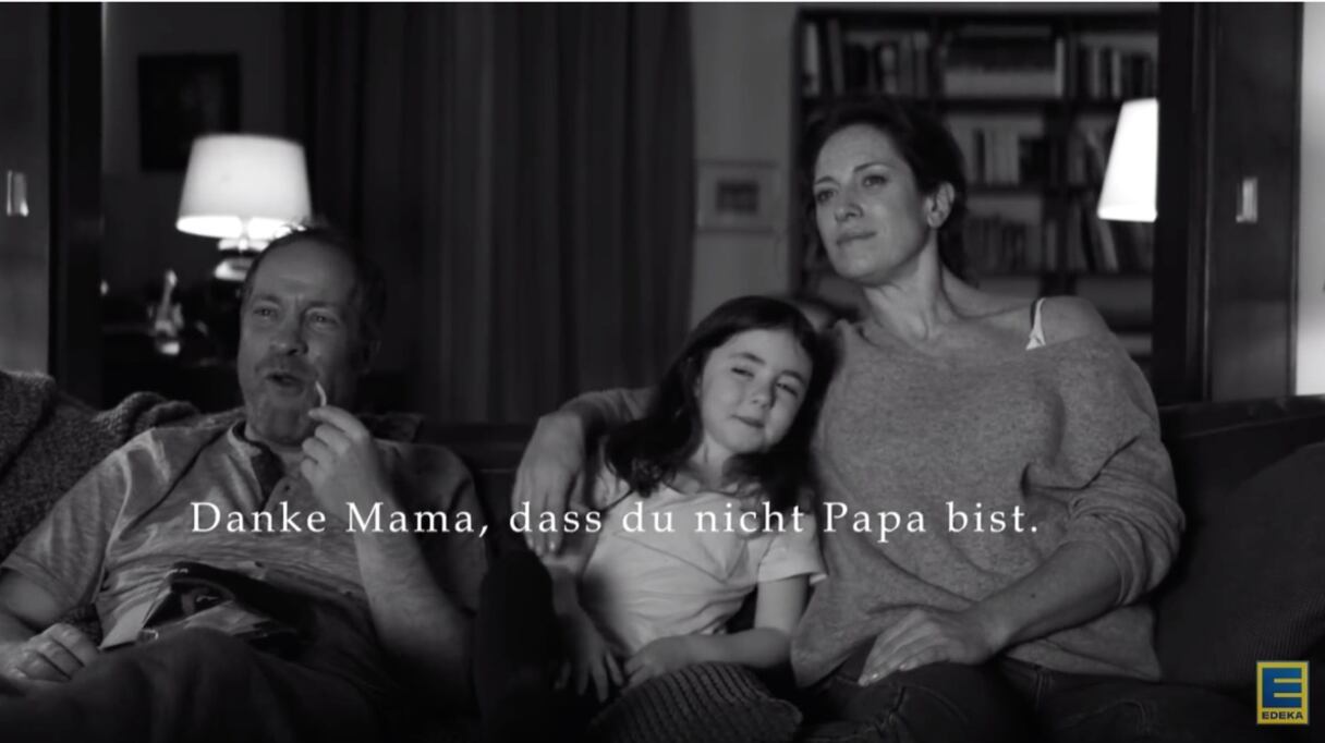 Publicite Edeka allemagne "Merci maman, que tu n'es pas papa"
