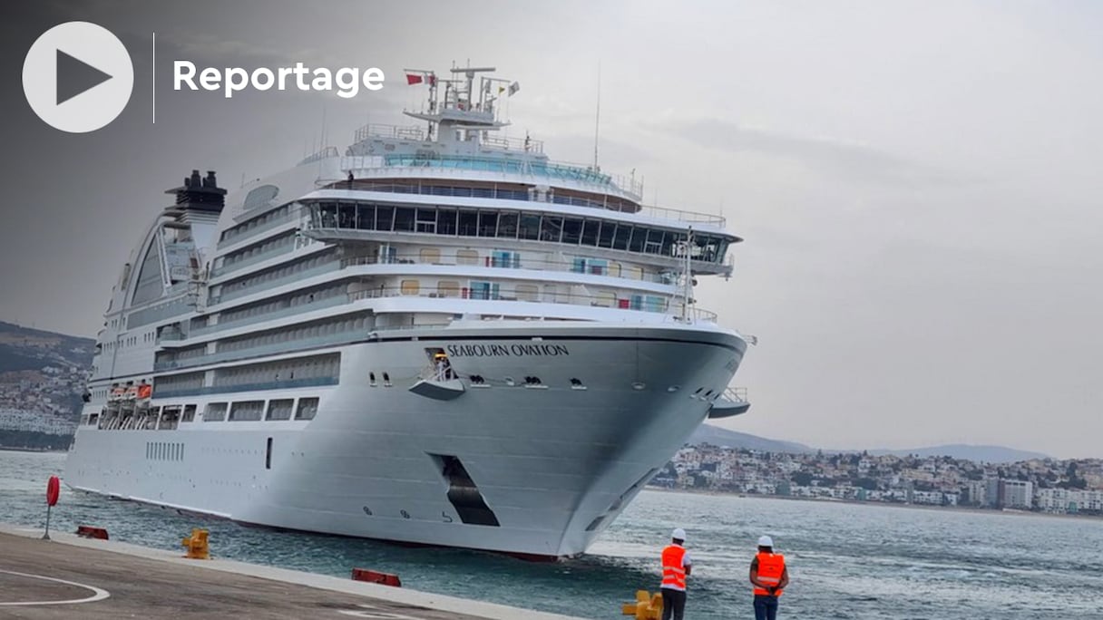 Le Seabourn Ovation, à quai au port de Tanger-ville, le 15 juin 2022. 
