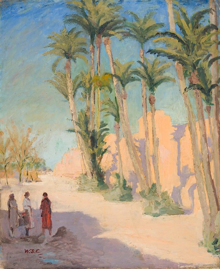 "Marrakech", huile sur toile, 61x50,8 cm, réalisée vers 1935 par Winston Churchill. Paraphée et inscrit au verso «15».