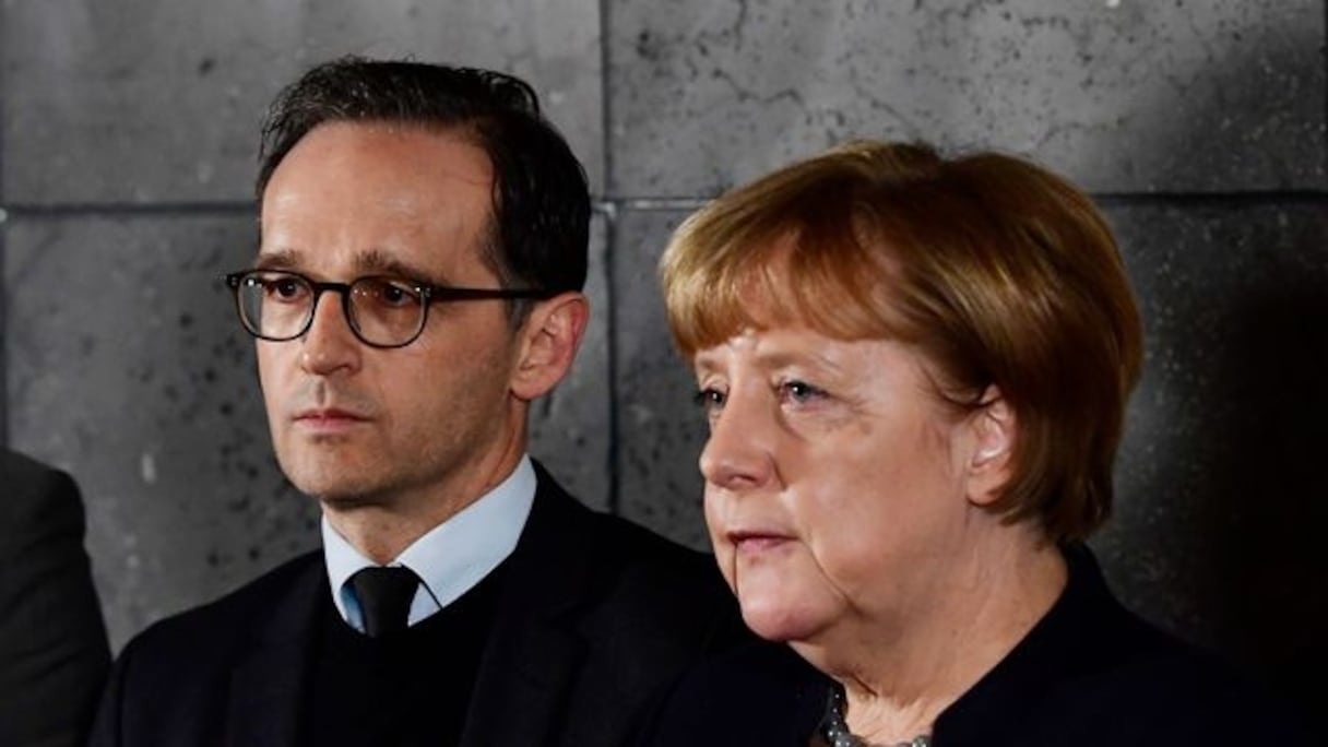 Heiko Mass, le ministre de la Justice et Angela Merkel à Berlin.
