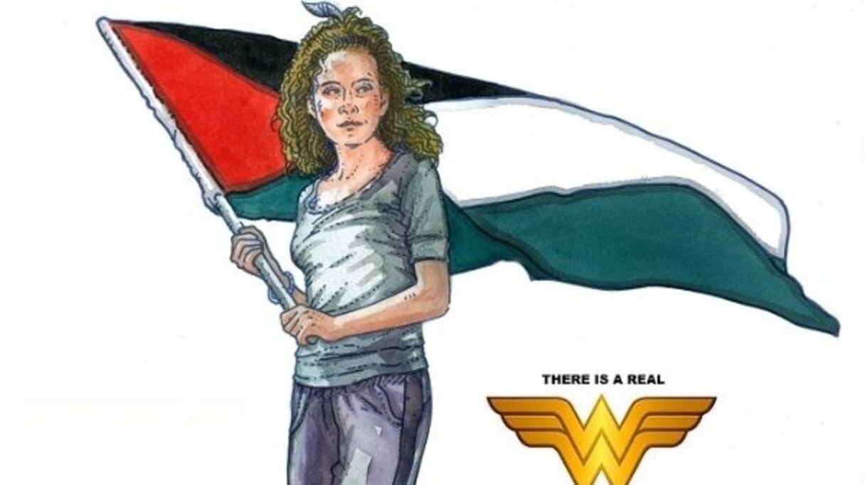 Le portrait d'Ahed Tamimi peint par Jim Fitzpatrick.
