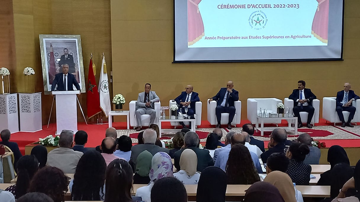 Mohammed Sadiki, ministre de l’Agriculture, de la Pêche maritime, du Développement rural et des Eaux et forêts, lors du lancement officiel de l’année académique, à l’IAV Hassan II de Rabat, lundi 12 septembre 2022.
