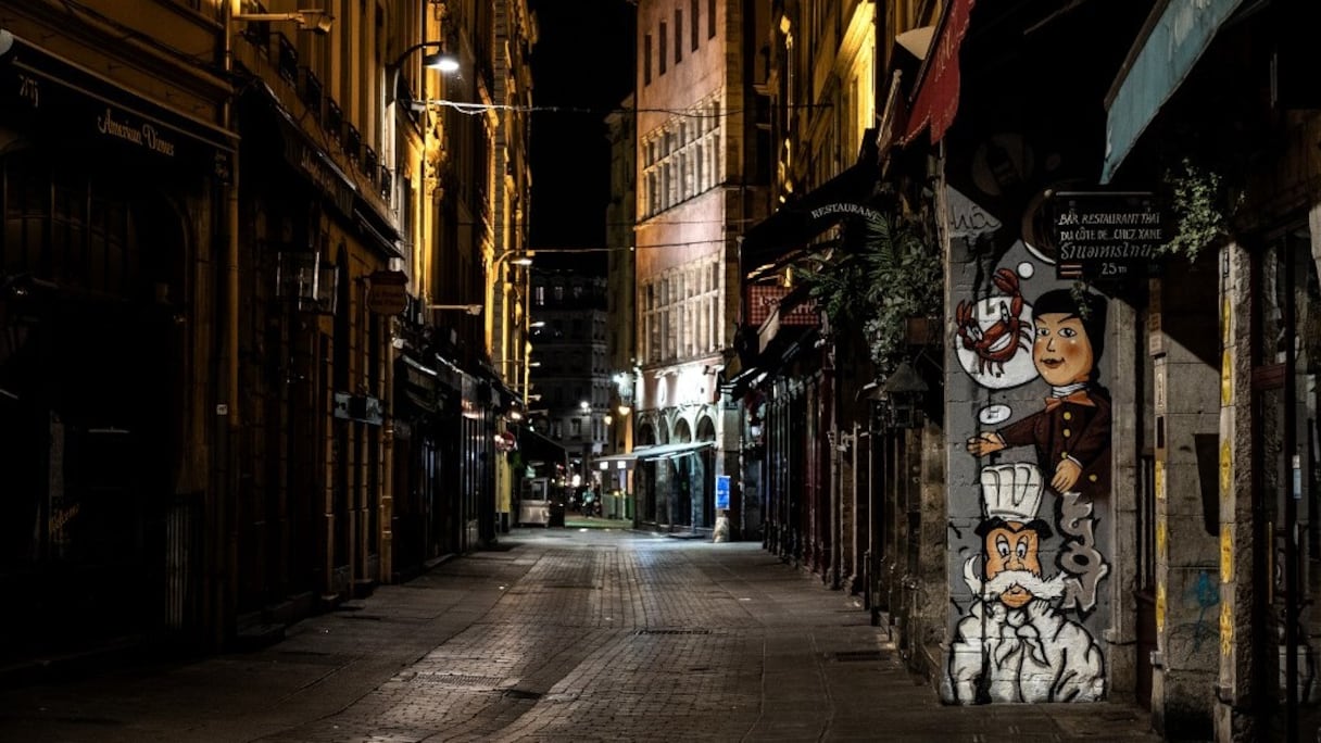 Rue Mercière, dans le vieux Lyon, le 17 octobre 2020. 
