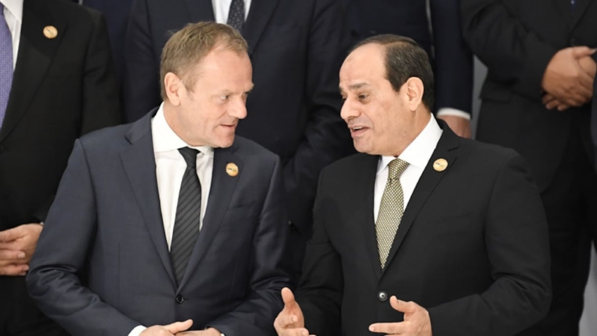 Le président Al-Sissi et Donald Tusk.
