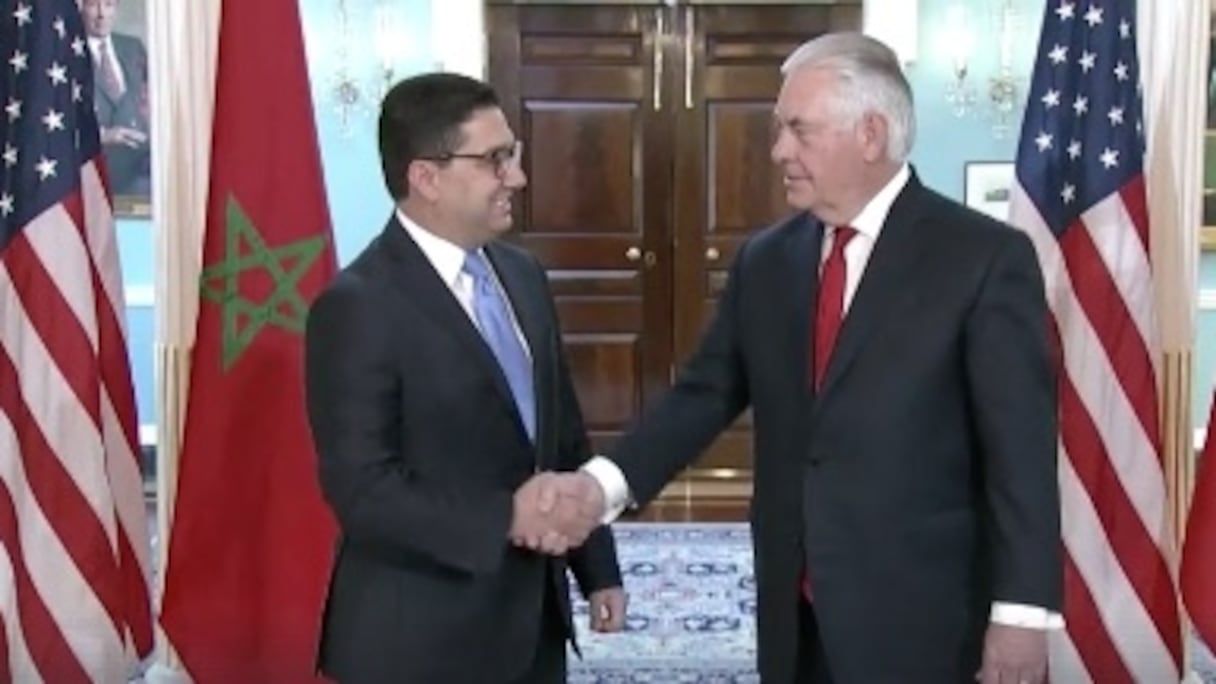 Le MAECI Nasser Bourita et son homologue américain, Rex Tillerson.
